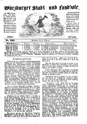 Würzburger Stadt- und Landbote Samstag 3. Oktober 1857