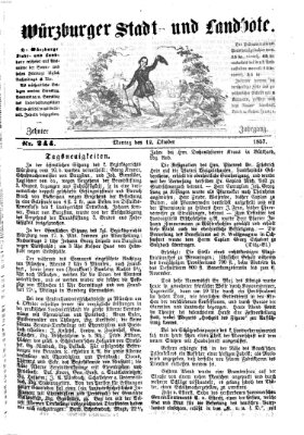 Würzburger Stadt- und Landbote Montag 12. Oktober 1857