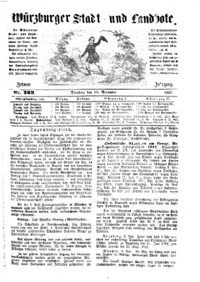 Würzburger Stadt- und Landbote Dienstag 10. November 1857