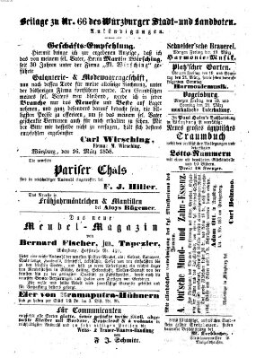 Würzburger Stadt- und Landbote Donnerstag 18. März 1858