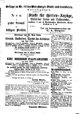 Würzburger Stadt- und Landbote Mittwoch 14. April 1858