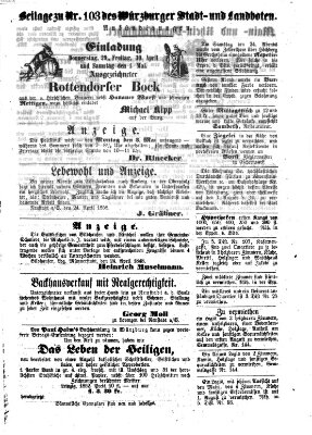 Würzburger Stadt- und Landbote Freitag 30. April 1858