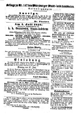 Würzburger Stadt- und Landbote Dienstag 22. Juni 1858