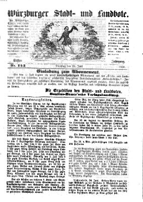 Würzburger Stadt- und Landbote Dienstag 29. Juni 1858