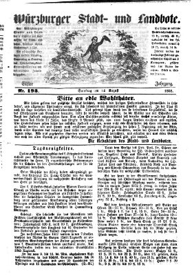 Würzburger Stadt- und Landbote Samstag 14. August 1858