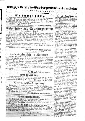 Würzburger Stadt- und Landbote Dienstag 7. September 1858