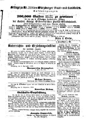 Würzburger Stadt- und Landbote Dienstag 14. September 1858