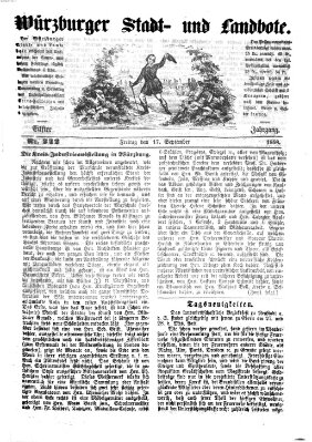 Würzburger Stadt- und Landbote Freitag 17. September 1858