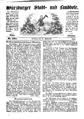 Würzburger Stadt- und Landbote Dienstag 21. September 1858