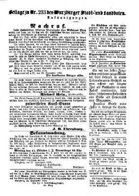 Würzburger Stadt- und Landbote Donnerstag 30. September 1858