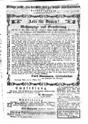 Würzburger Stadt- und Landbote Mittwoch 27. Oktober 1858