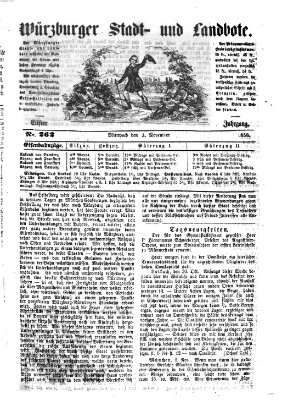 Würzburger Stadt- und Landbote Mittwoch 3. November 1858