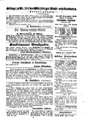 Würzburger Stadt- und Landbote Donnerstag 25. November 1858