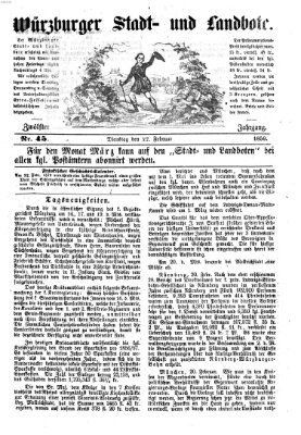 Würzburger Stadt- und Landbote Dienstag 22. Februar 1859