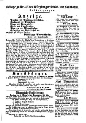 Würzburger Stadt- und Landbote Dienstag 22. Februar 1859