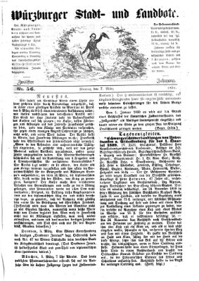 Würzburger Stadt- und Landbote Montag 7. März 1859