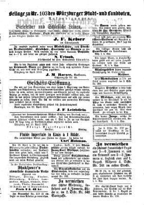 Würzburger Stadt- und Landbote Samstag 30. April 1859