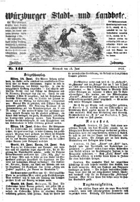 Würzburger Stadt- und Landbote Mittwoch 15. Juni 1859