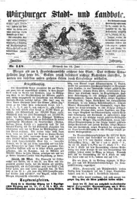 Würzburger Stadt- und Landbote Mittwoch 22. Juni 1859