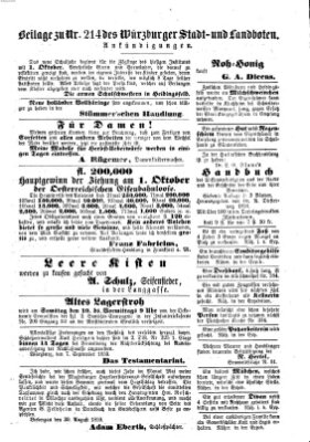 Würzburger Stadt- und Landbote Donnerstag 8. September 1859