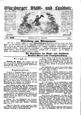 Würzburger Stadt- und Landbote Dienstag 27. September 1859