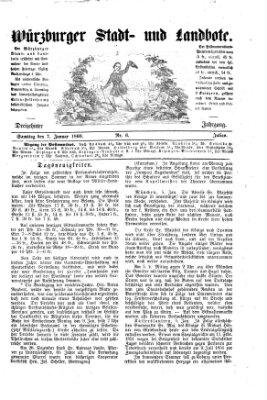 Würzburger Stadt- und Landbote Samstag 7. Januar 1860