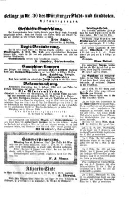 Würzburger Stadt- und Landbote Samstag 4. Februar 1860