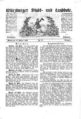 Würzburger Stadt- und Landbote Montag 13. Februar 1860