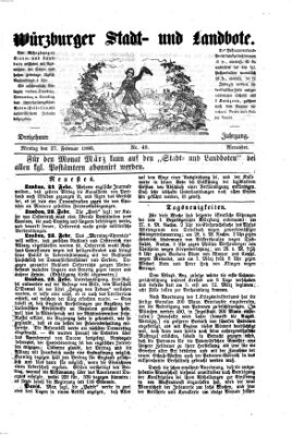 Würzburger Stadt- und Landbote Montag 27. Februar 1860