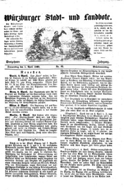 Würzburger Stadt- und Landbote Donnerstag 5. April 1860