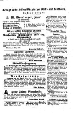 Würzburger Stadt- und Landbote Mittwoch 18. April 1860