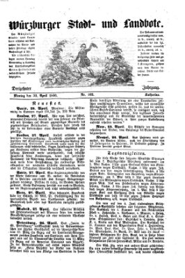 Würzburger Stadt- und Landbote Montag 30. April 1860