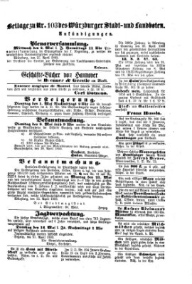 Würzburger Stadt- und Landbote Montag 30. April 1860