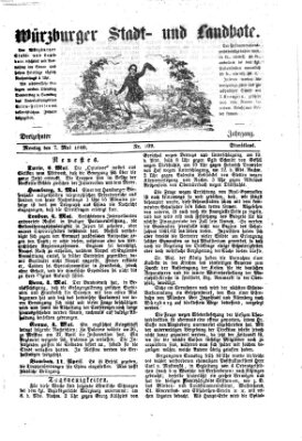 Würzburger Stadt- und Landbote Montag 7. Mai 1860