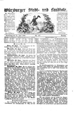 Würzburger Stadt- und Landbote Donnerstag 21. Juni 1860