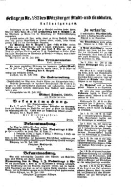 Würzburger Stadt- und Landbote Donnerstag 2. August 1860