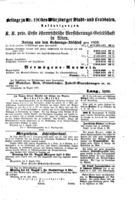 Würzburger Stadt- und Landbote Freitag 10. August 1860