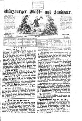 Würzburger Stadt- und Landbote Samstag 1. September 1860