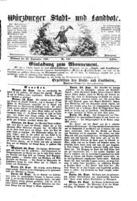 Würzburger Stadt- und Landbote Mittwoch 26. September 1860