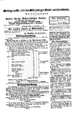 Würzburger Stadt- und Landbote Mittwoch 26. September 1860