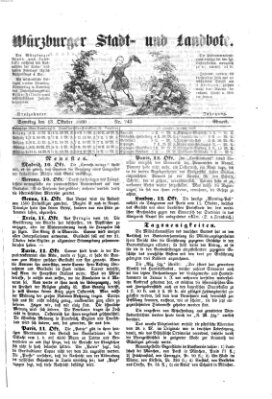 Würzburger Stadt- und Landbote Samstag 13. Oktober 1860