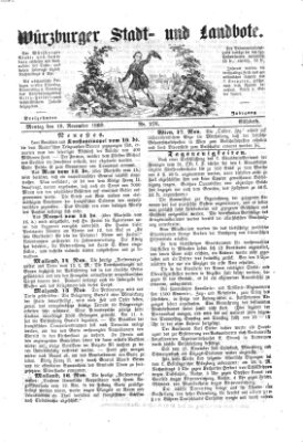 Würzburger Stadt- und Landbote Montag 19. November 1860