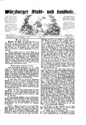 Würzburger Stadt- und Landbote Mittwoch 21. November 1860