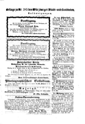 Würzburger Stadt- und Landbote Donnerstag 29. November 1860