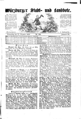 Würzburger Stadt- und Landbote Donnerstag 27. Dezember 1860