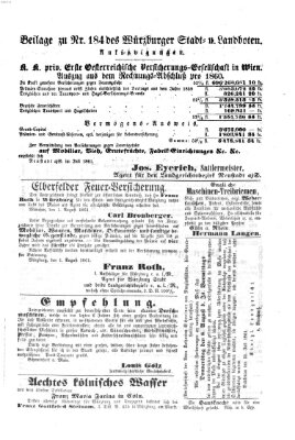 Würzburger Stadt- und Landbote Samstag 3. August 1861