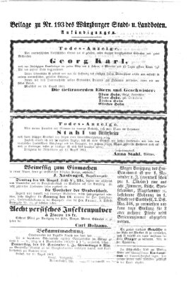 Würzburger Stadt- und Landbote Mittwoch 14. August 1861