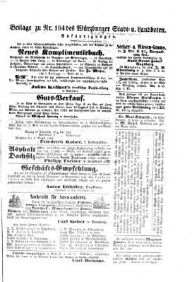 Würzburger Stadt- und Landbote Donnerstag 15. August 1861