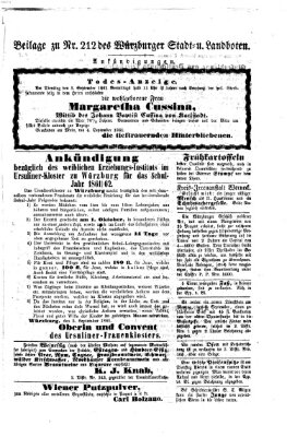 Würzburger Stadt- und Landbote Donnerstag 5. September 1861