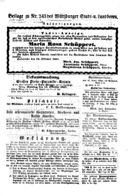 Würzburger Stadt- und Landbote Freitag 11. Oktober 1861